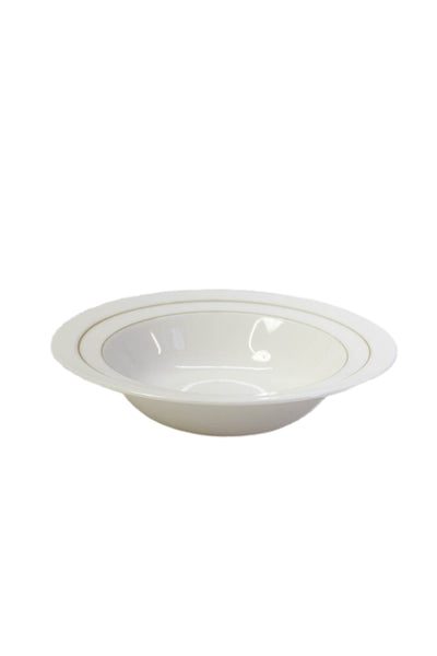 Sasaki by Vignelli White Porcelain Gold Accent Saturn Cereal Bowls Set of 5