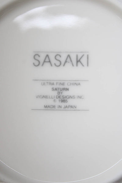 Sasaki by Vignelli White Porcelain Gold Accent Saturn Cereal Bowls Set of 5