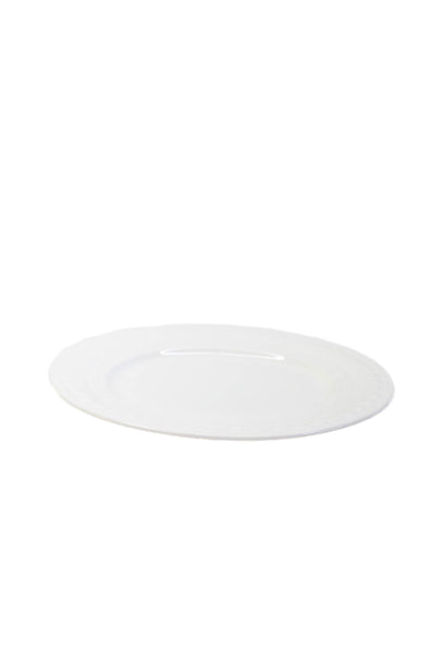Maison Nueve White Porcelain Embossed Bead Salad Plates Set of 6