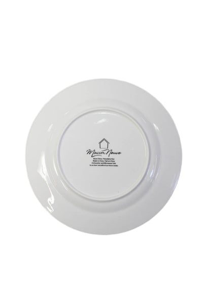 Maison Nueve White Porcelain Embossed Bead Salad Plates Set of 6