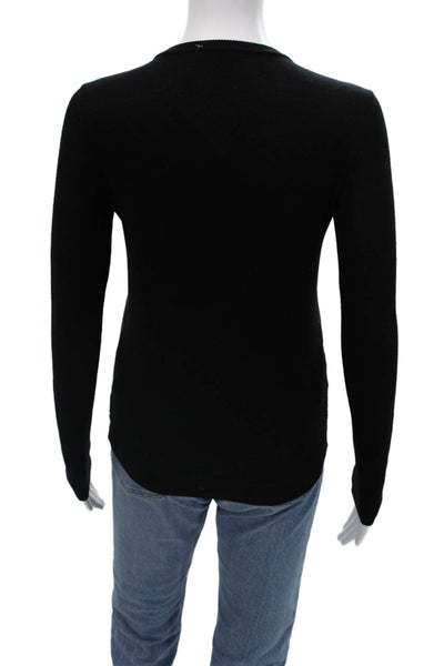 Theory Unisex Black 100% Wool Crew Neck Long Sleeve Pullover Sweater Size PP