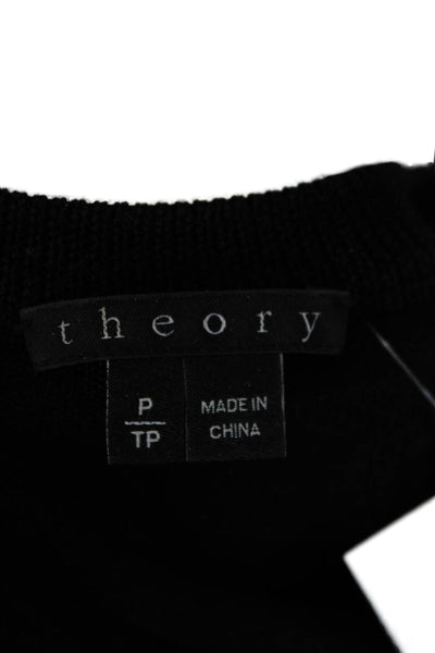 Theory Unisex Black 100% Wool Crew Neck Long Sleeve Pullover Sweater Size PP