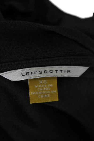Leifsdottir Womens Black V Neck Button Long Sleeve Cardigan Size XS