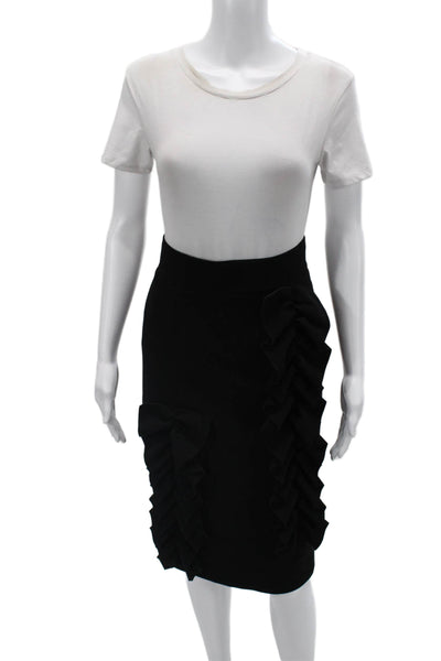 Stogova Women Straight Pencil Short Wool Blend Black Skirt Size 40