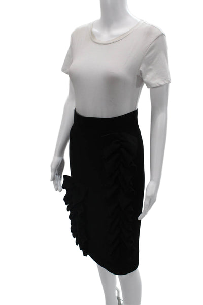 Stogova Women Straight Pencil Short Wool Blend Black Skirt Size 40