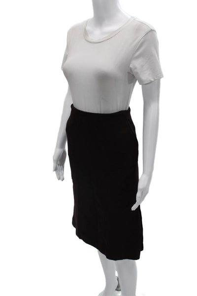 Tara Jarmon Womens Black Pencil Skirt Midi Wool Size S