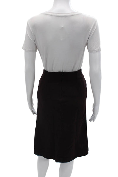 Tara Jarmon Womens Black Pencil Skirt Midi Wool Size S