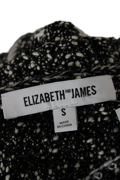Elizabeth & James Unisex Pullover Sweater Black Striped Short Sleeve Size S