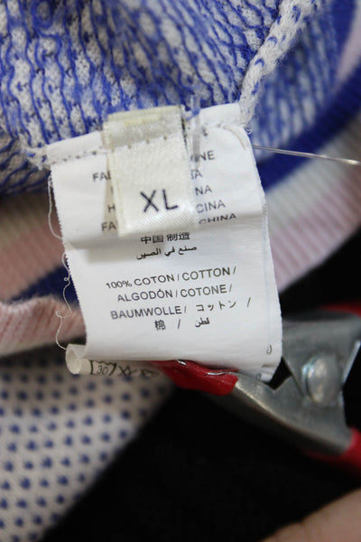 Bonpoint Womens Ringer T-Shirt Blue Polka Dot College Size XL