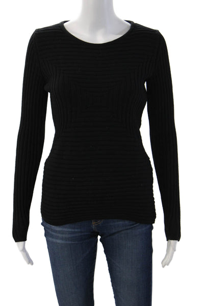 Boss Hugo Boss Unisex Striped Virgin Wool Pullover Black Size S