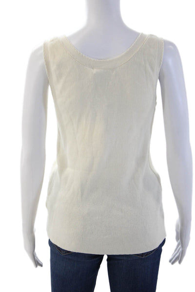 Bonpoint Womens Beige Cotton Sleeveless Round Neck Basic Tank Size XL