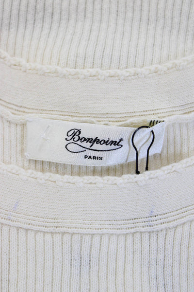 Bonpoint Womens Beige Cotton Sleeveless Round Neck Basic Tank Size XL