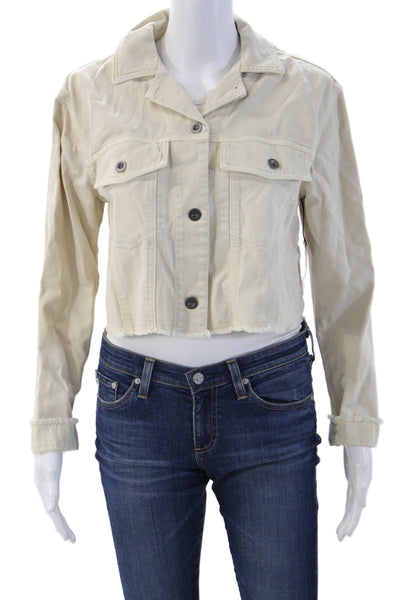 Bella Dahl Womens Collared Button Beige Long Sleeve Jacket 90s Size XS