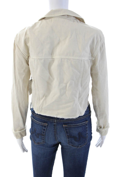 Bella Dahl Womens Collared Button Beige Long Sleeve Jacket 90s Size XS