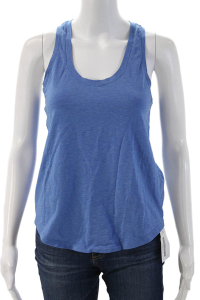 Lululemon Womens Basic Sleeveless Blue Cotton Blend Tank Size 4