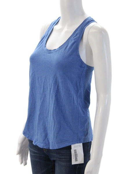 Lululemon Womens Basic Sleeveless Blue Cotton Blend Tank Size 4