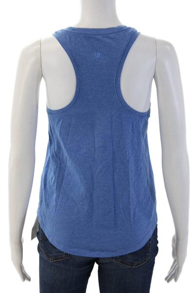 Lululemon Womens Basic Sleeveless Blue Cotton Blend Tank Size 4