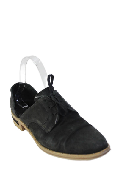 Freda Salvador Womens Leather Lace Up D'Orsay Oxford Flats Black Size 7.5