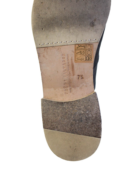 Freda Salvador Womens Leather Lace Up D'Orsay Oxford Flats Black Size 7.5