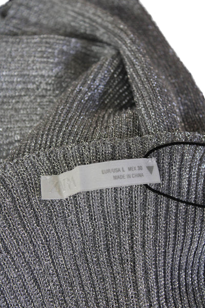 Zara Womens Gray Square Neck Basic Camisole Sleeveless Size L