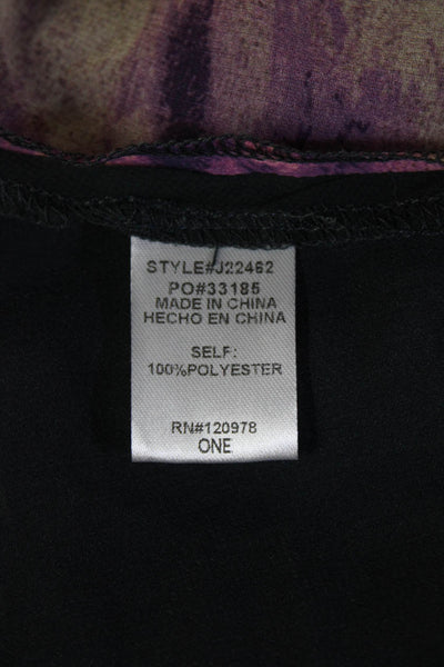 Entro Women Duster Top Black Floral V-Neck 3/4 Sleeve 100% Polyester Size 1