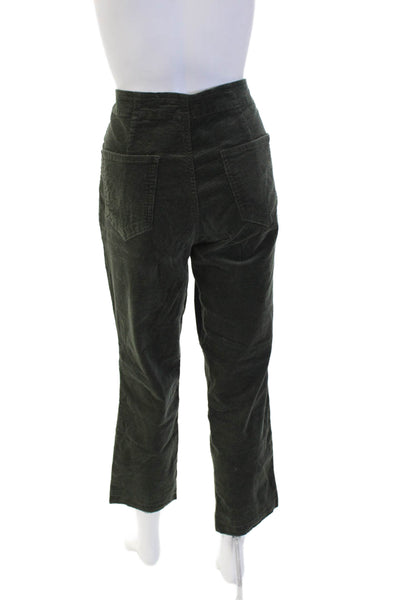 KUT from the Kloth Womens Ankle Cropped Pants Green Button Closure Size 10