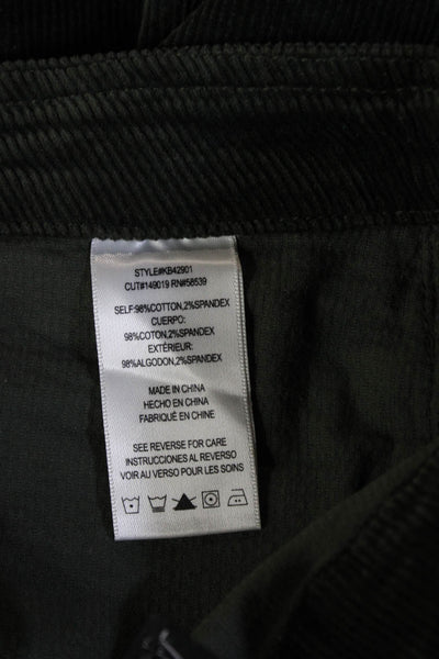 KUT from the Kloth Womens Ankle Cropped Pants Green Button Closure Size 10