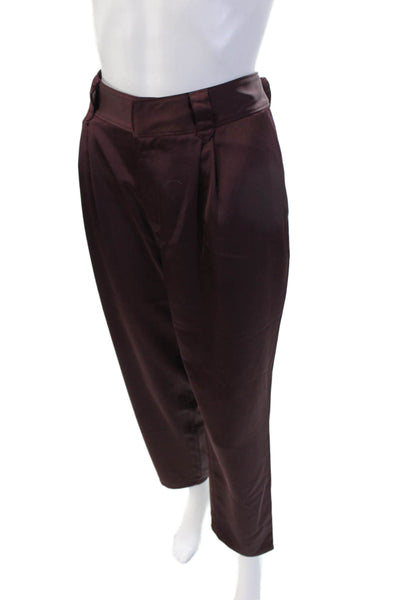 Paige Womens Dress Pants Brown Polyester Hook & Eye Solid Fall Size 10