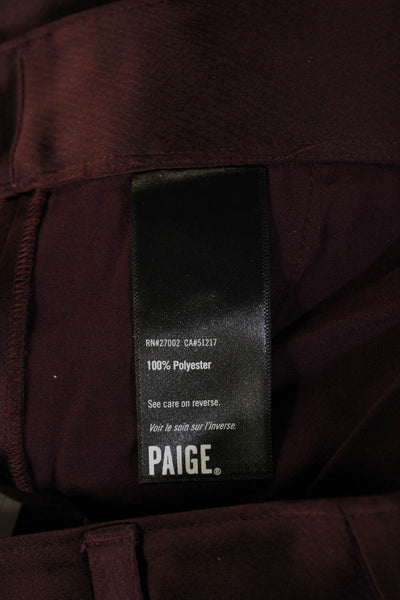 Paige Womens Dress Pants Brown Polyester Hook & Eye Solid Fall Size 10