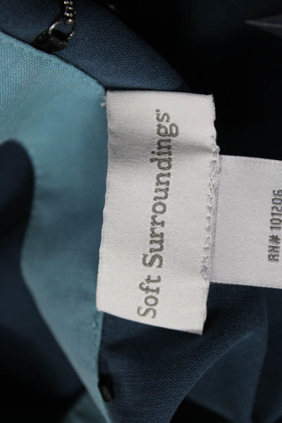 Soft Surroundings Women Tunic Blouse Dark Blue Mock Neck Long Sleeve Size XL