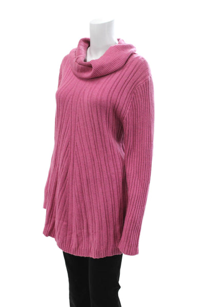 Soft Surroundings Women Pullover Pink Striped Turtleneck Long Sleeve Size XL