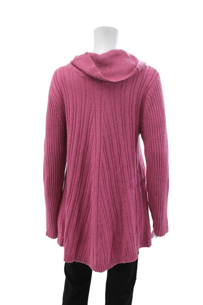 Soft Surroundings Women Pullover Pink Striped Turtleneck Long Sleeve Size XL