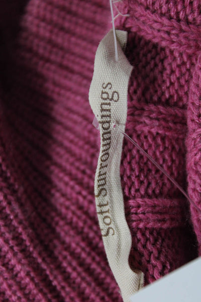 Soft Surroundings Women Pullover Pink Striped Turtleneck Long Sleeve Size XL