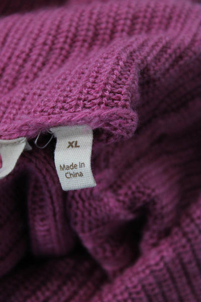 Soft Surroundings Women Pullover Pink Striped Turtleneck Long Sleeve Size XL