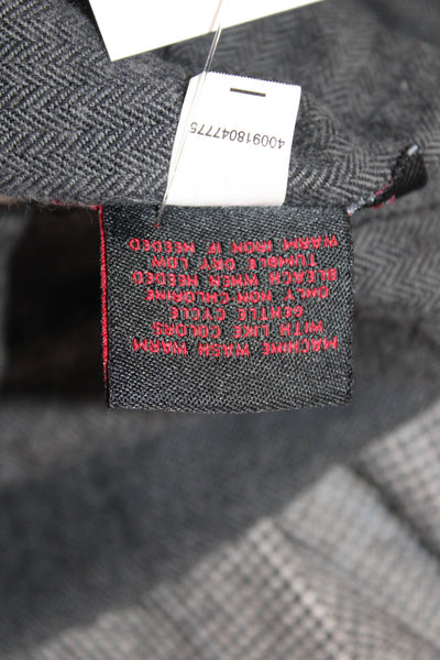 Hawks Mens Point Collar Herringbone Button-Up Dark Gray Long Sleeve Size M