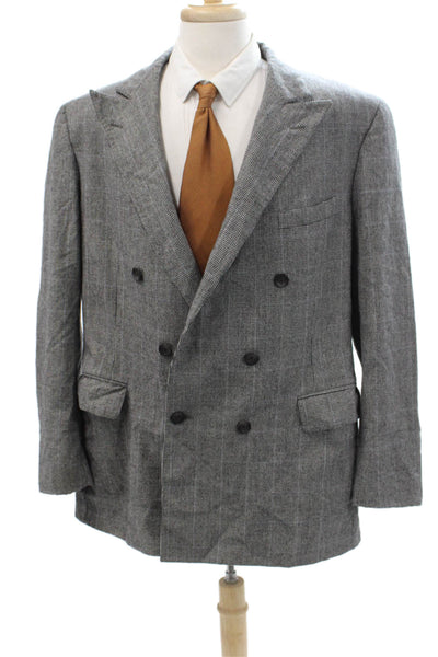 Nordstrom Mens Virgin Wool Check Suit Jacket Gray Size 40