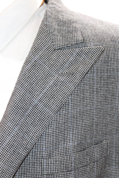Nordstrom Mens Virgin Wool Check Suit Jacket Gray Size 40