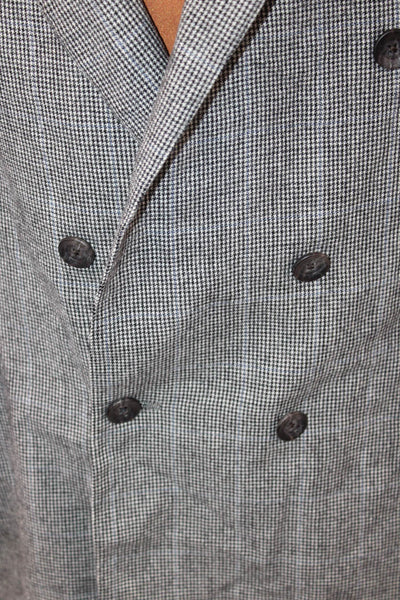 Nordstrom Mens Virgin Wool Check Suit Jacket Gray Size 40