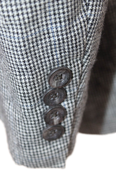 Nordstrom Mens Virgin Wool Check Suit Jacket Gray Size 40