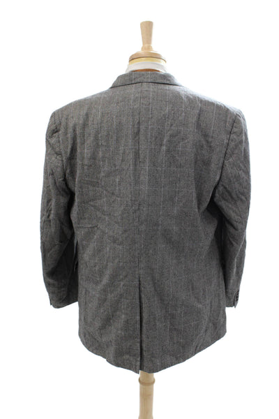 Nordstrom Mens Virgin Wool Check Suit Jacket Gray Size 40