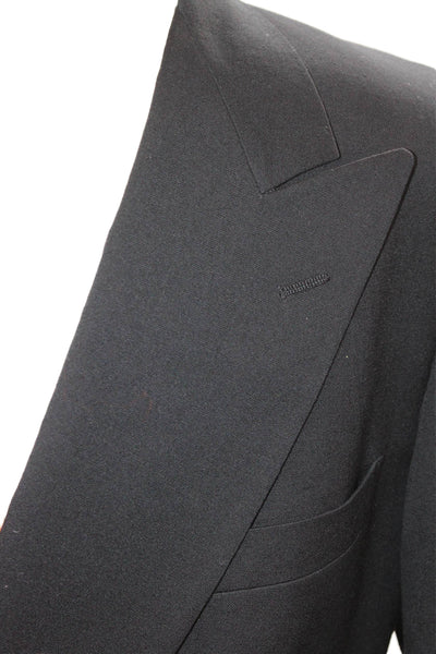 Nino Cerruti Mens Dark Blue 100% Wool Blazer Collared Button Size 42