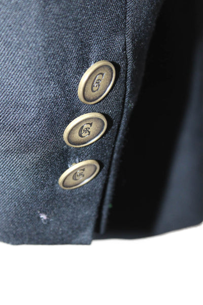 Nino Cerruti Mens Dark Blue 100% Wool Blazer Collared Button Size 42