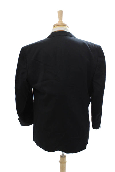 Nino Cerruti Mens Dark Blue 100% Wool Blazer Collared Button Size 42