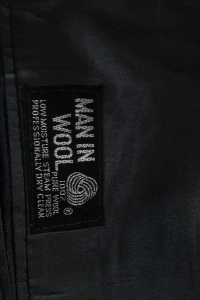 Nino Cerruti Mens Dark Blue 100% Wool Blazer Collared Button Size 42