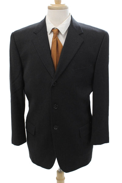 Joseph Abboud Mens Dark Gray Wool Suit Jacket Classic Button Size 40