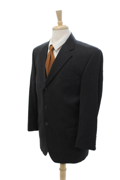 Joseph Abboud Mens Dark Gray Wool Suit Jacket Classic Button Size 40