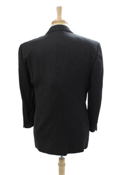 Joseph Abboud Mens Dark Gray Wool Suit Jacket Classic Button Size 40