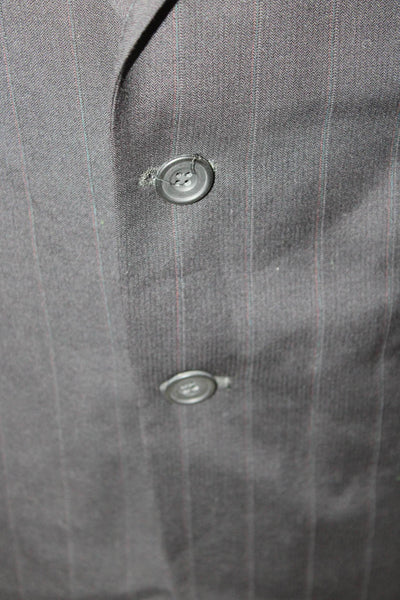 Vito Ruffolo Mens 2 Piece Dark Blue Wool Striped Suit Jacket Size 50