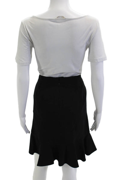 Giorgio Armani Women Trumpet Short Skirt Black Wool Size 44