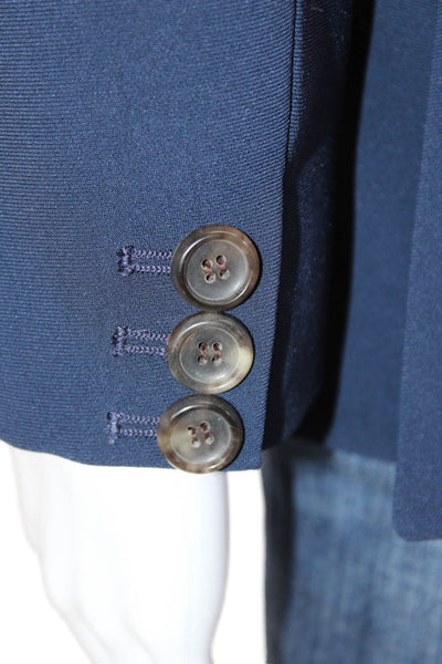 Altuzarra Unisex Dark Blue Collared Button Blazer Long Sleeve Size 36